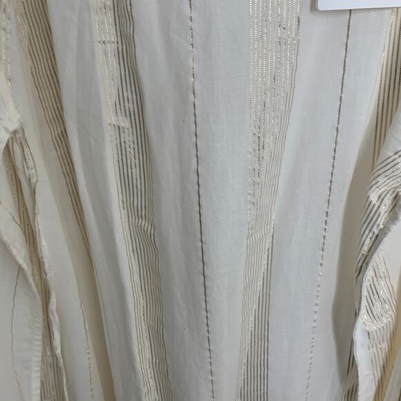 Onia Grace Sleeveless Striped Cotton Wrap Maxi Dress Medium - Picture 7 of 14